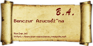 Benczur Azucséna névjegykártya
